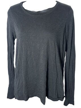 ATM Anthony Thomas melillo black long sleeve heathered slub cotton tee medium